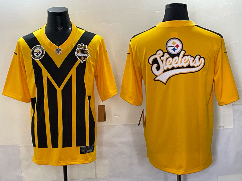 MenPittsburgh Steelers blank yellow Nike NFL  2025 Jersey 08